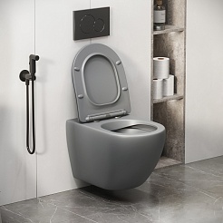 Grossman Унитаз подвесной Color GR-4411GLMS светло-серый матовый – фотография-9