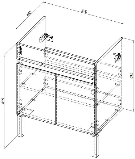 Aquanet Тумба под раковину Оптима 70 бетон пайн – картинка-9