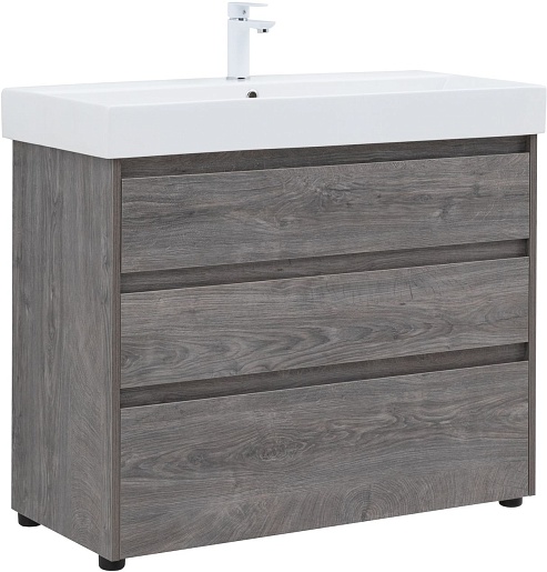 Aquanet Тумба с раковиной Nova Lite 100 дуб рошелье – фото-1