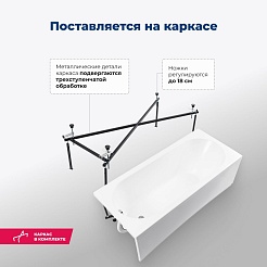 Aquanet Акриловая ванна Nexus 170x75 с каркасом – фотография-18