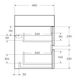 Cezares Тумба под раковину Molveno-46 80 подвесная legno bianco – фотография-4