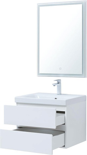 Aquanet Тумба с раковиной Беркли 60 подвесная белая – картинка-15