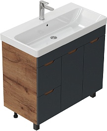 Onika Тумба с раковиной Айленд 90 с б/к графит/дуб крафт – фотография-3