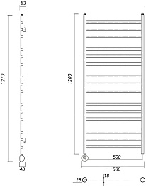 Domoterm Полотенцесушитель электрический Медея П15 500x1200 АБР EL античная бронза – фотография-3