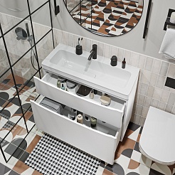 Vivon Тумба под раковину Ostin 90 напольная белая матовая – фотография-7