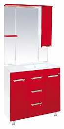 Misty Зеркальный шкаф Кристи 90 R красный, эмаль – фотография-3
