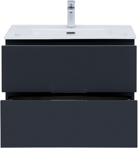 Aquanet Мебель для ванной Алвита New 70 2 ящика подвесная антрацит матовая – картинка-7