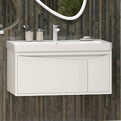 Brevita Мебель для ванной Cascade 90 подвесная белая – фотография-3