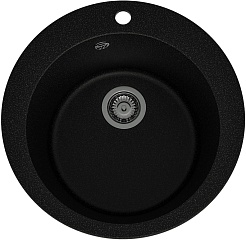 Teymi Мойка кухонная Lori Midi D51 кварцевая черная матовая – фотография-1