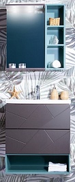 Бриклаер Мебель для ванной Кристалл 60 с открытым шкафчиком – фотография-1