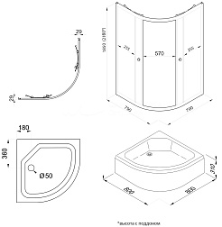 Triton Душевой уголок Альфа-хром 80/80 В Щ0000072617 – фотография-2