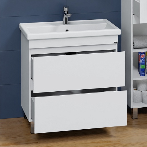 СанТа Тумба с раковиной Марс 80 белая – картинка-3