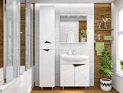 Misty Пенал для ванной Грани 35 R белый/венге – фотография-2