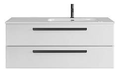 Cezares Тумба с раковиной Eco Cer-N 120 R bianco lucido CZR-8095-120-R ручки чёрные – фотография-1