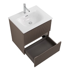 BelBagno Тумба с раковиной Uno 70 подвесная Бежевый матовый с раковиной BB-8099-70 – фотография-10