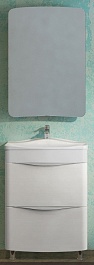 Velvex Мебель для ванной Iva 60 напольная, белая, зеркало-шкаф – фотография-1