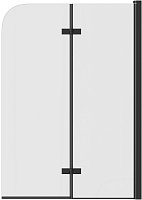 Teymi Шторка на ванну Anni 100x140 профиль черный матовый стекло прозрачное