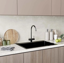 Mixline Смеситель для кухни 35k MLSS-0326BL черный графит – фотография-3