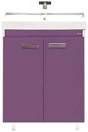 Misty Тумба с раковиной Джулия QVATRO 65 прямая сиреневая – фотография-1