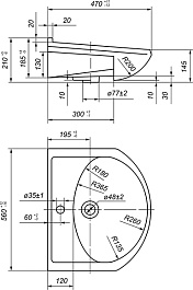 Mixline Тумба с раковиной Стандарт 55 белая – фотография-5