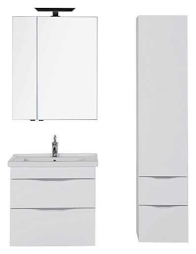 Aquanet Зеркальный шкаф "Эвора 70" белый – картинка-5