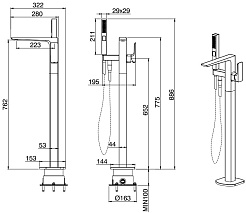 Allen Brau Смеситель для ванны Infinity 5.21009-31 (с внутренней частью) черный матовый – фотография-21