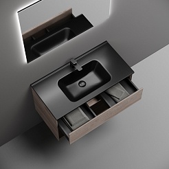 Sancos Тумба с раковиной Marmi 1.0 90 дуб галифакс натуральный раковина Element 91 CN7002MB – фотография-7