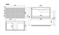 Sancos Тумба с раковиной Snob R 90 beige soft раковина CN7002 – фотография-6