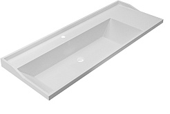 СанТа Тумба с раковиной Марс 120 подвесная белая/янтарное дерево – фотография-5