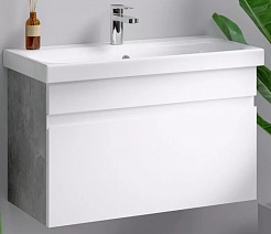 Aqwella Мебель для ванной Smart 80 бетон светлый – фотография-8