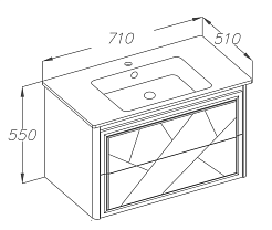  Тумба с раковиной Луиджи 70 серый матовый – фотография-6
