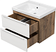 Misty Тумба с раковиной Карат 65 подвесная белая/дуб галифакс олово – фотография-14