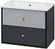Brevita Тумба под раковину Кристиан 80 подвесная серая/черная – фотография-7