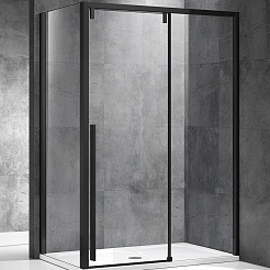 Vincea Душевой уголок Lugano 120x90 VSR-1L9012CLB-1 профиль черный стекло прозрачное – фотография-1