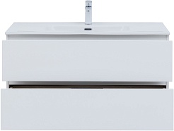 Aquanet Мебель для ванной Алвита New 100 Flat подвесная белая матовая – фотография-10