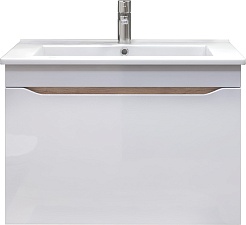 Vigo Тумба под раковину Grani 750-0-1 подвесная белая/дуб золотой – фотография-1