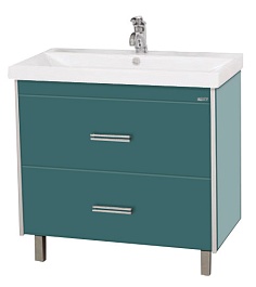 Misty Тумба с раковиной Джулия 90 QVATRO 2 ящика зеленая – фотография-1