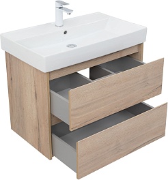 Aquanet Тумба с раковиной Nova Lite 75 подвесная дуб крафт – фотография-7