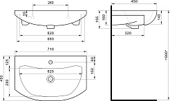 СанТа Тумба с раковиной Сатурн 70 1 ящик белая/дуб австралийский – фотография-12