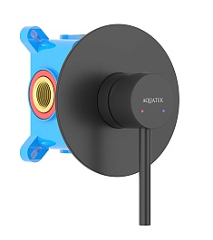 Aquatek Смеситель для душа и ванны Европа AQ1366MB матовый черный – фотография-1