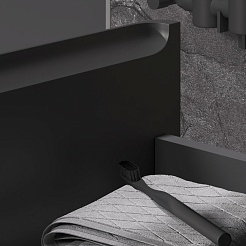 Equil Тумба с раковиной Eltoro 80 2 ящика напольная черный софт – фотография-8