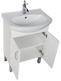 Aquanet Тумба с раковиной "Алькона 60" белая (2 дверцы) – фотография-4