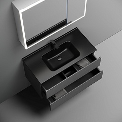 Sancos Тумба с раковиной Folk 90 grey soft раковина Element 91 CN7002MB – фотография-4