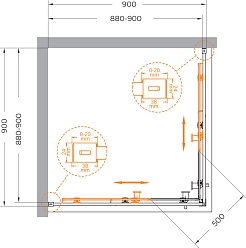 Cezares Душевой уголок Relax 304 RELAX-304-A-2-90-C-BORO 90x90 профиль хром стекло прозрачное – фотография-8
