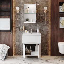 Onika Тумба с раковиной Стрим 60.12 белая – фотография-11