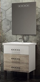  Мебель для ванной Боско 60 белый/орегано (светлый) – фотография-1