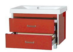 Misty Тумба с раковиной Джулия QVATRO 105 красная – фотография-4