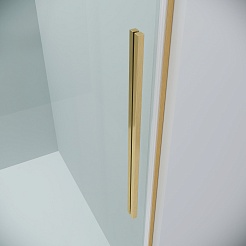 Grossman  Душевой уголок Galaxy 100x70x195 профиль золото сатин стекло прозрачное – фотография-3