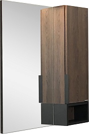 Comforty Зеркальный шкаф Франкфурт 75 дуб шоколадно-коричневый/черный – фотография-1