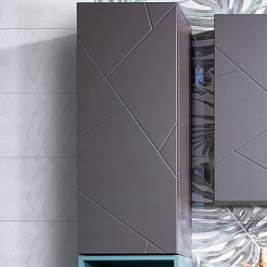 Бриклаер Шкаф подвесной Кристалл 35x70 софт графит/ясень анкор темный – фотография-1